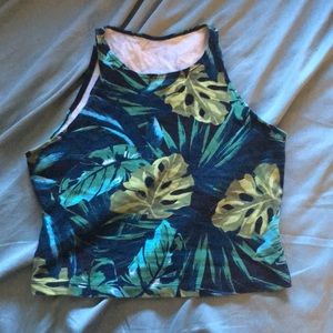 American Apparel jungle leaves crop top